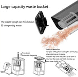 Electric Pencil Sharpener Fully Automatic Rechargeable Pencil Sharpener Heavy-Duty Helical Blade to Fast Sharpen Auto Stop Suitable for Kids
