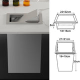 Stainless Steel Countertop Trash Can with Lid Built in Kitchen Waste Bin Integrated Garbage Disposal Sleek Hidden Design Perfect for Modern Kitchens