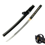 Hand Forged Folded Steel Tomoe Crest Wakizashi, Full Tang Sword