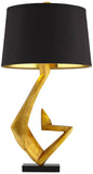 Possini Euro Design Zeus 28 1/2" Tall Modern Glam End Table Lamps Set of 2 Sculptural Gold Leaf Living Room Bedroom Bedside Nightstand House Office Home Reading Kitchen Entryway Console Black Shade