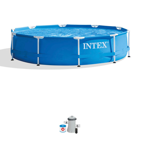 Above Ground Swimming Pool Set: 10ft x 30in – Includes 330 GPH Cartridge Filter Pump Intex