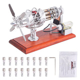 MechPuConToy Stirling Engine Model, 16 Cylinder Stirling Engine Model Swash Plate Glass Hot Cylinder Engine Model Kit