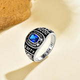Oseew 2027 Men Personalized Graduation Class Ring (White Gold)