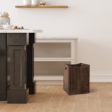 Large Wood Trash Can 9.5 Gallon Waste Basket Bin with Handles for Office