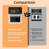 AboveMoon 10L Large Xl Pro Air Fryer Oven With Grill Combo For Kitchen Countertop Use,12 in 1 Smart Convection Ovens,AirFryer With Glass View Window,Nonstick Basket,Fryer Liners,Removable Door-White
