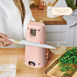 Electric Can Opener with Auto-Turn Operation for Standard & Tall Cans, Stainless Steel Blade for Easy Kitchen Counter Use (Rose)