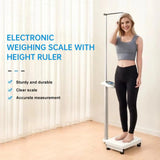 Helsevesen Digital Scale with Height Measurement Rod, Medical Body Weight Scale，Economy Physician Scale，Weight Capacity 440 lbs / 27.6”-78”