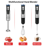 Liebe&Lecker Immersion Blender Handheld Cordless, 3 in 1 Cordless Hand Blender, 8 Speed Emulsion Blender Handheld with Whisk Milk Frother for Soup Smoothie