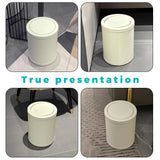 YOJIA 12L Metal Trash Can with Swing Lid, White