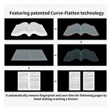 Portable 20MP Book Scanner, Flatten Curve Technology Capture PA3 Document Fast Scan for Office Library School