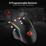 Wireless Gamer Mouse w/Rapid Fire Key, 8 Macro Buttons, 45-Hour Reliable Power