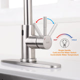 Touchless Kitchen Faucet with Pull Down Sprayer, Motion Sensor Kitchen Faucet with Kitchen Soap Dispenser | Brush Nickel Keer