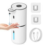 OHIFAST Automatic Liquid Soap Dispenser Touchless, USB Rechargeable Smart Hand Soap Dispenser, 6-Level Adjustable, 12.8oz/380mL Wall Mounted for Bathroom Kitchen Accessories Dish Soap-White