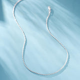 Porment 925 Sterling Silver Rope Chain Necklace-Stacking Real Silver Chain-Solid Italy Rope Necklace- Mens Necklace Women Necklaces Gift Perfect for Sensitive Skin（16in 1.5mm）