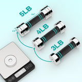 LIFERUN 5lb Steel Adjustable Dumbbell Set of 2, Free Weights Dumbbells Set, Non-Slip and Comfortable Foam Handle, Adjustable Dumbbells Weights Set for Home Gym Office Exercise