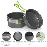 Lixada Camping Cookware Set,11PCS Camping Cookware Mess Kit with Non-Stick Lightweight Pot Pan Bowls Set for Outdoor Camping Backpacking Outdoor Picnic