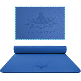 Hatha Yoga Extra Thick TPE Yoga Mat - 72"x 32" Thickness 1/2 Inch -Eco Friendly SGS Certified - With High Density Anti-Tear Exercise Mats For Home Gym Travel & Floor Outside (Blue)… Hatha yoga