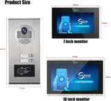 Multi-Unit Home Apartment Visual Intercom Doorbell System,7 Inch Monitor Wired Video Doorbell Door Phone Kits,IR Camera,Motion Detection, Swipe Card, Monitor, Tuya APP (1 doorbell +2 Monitor)