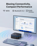 KAMRUI AK1PLUS Mini PC Computer, Intel Celeron N5095 (Up to 2.9GHz), 16GB RAM 256GB SSD, Dual 4K Mini Desktop Computer, Support 2.5'' SSD Expansion, WiFi, Bluetooth, Ethernet, Business Home Office PC