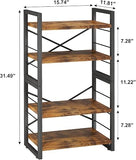 Bookshelf, Dorm Desk Hutch, Desk Shelf Organizer, 4 Tier Stackable Bookcase, Adjustable