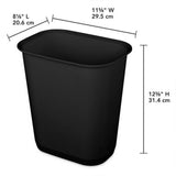 3 Gallon Rectangular Wastebasket Small Home Kitchen or Bathroom Trash Bin