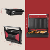 Panini Press Sandwich Maker, Aigostar 1000W Sandwich Press Grill with Non-Stick Coated Plates, Indicator Light, Locking Lid, Cool Touch Handle, Panini Maker Panini Press Grill Easy to Storage & Clean