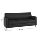 Flash Furniture Hercules LeatherSoft Sofa, Black