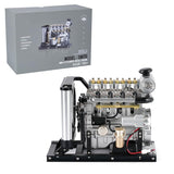 Mini Four Cylinder Engine Kit That Runs, DM115 1/10 DIY Full Metal Mini OHV Inline Diesel Engine with Cooling Function (300+PCS)