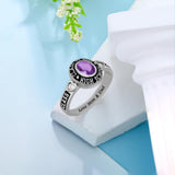Oseew 2027 Birthstone Custom Class Ring for Women College Gift (Rose Gold)