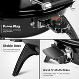 1600W Electric Indoor/Outdoor Grill - 15-Serving Removable Stand BBQ with Double Layer Design for Countertops (Black) Techwood