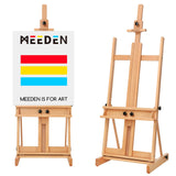 MEEDEN Large H-Frame Easel, Easel Stand for Paintings, Painting Easels, Easel Stand for Display, Solid Beechwood Wooden Easels for Painting Canvas, Holds Canvases Up to 78", Natural Color