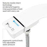 Brondell SS-150W SimpleSpa Thinline Essential Bidet Attachment for Toilet Seats with Adjustable Water Pressure, Side Arm Control, Thin Profile, White (Single Nozzle)