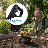Mellif 40V Cordless Garden Tiller/Cultivator Compatible with Dewalt 20v Max Battery (Tool Bare) 14.2'' Width 8.7'' Depth 16 Steel Tines