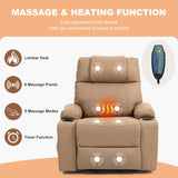 BRTHORY Leather Power Lift Recliner Chair for Elderly, with Massage & Heat