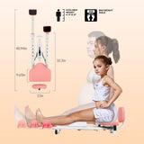 OLenyer Leg Stretcher Pink - Split Machine for Leg Stretching (New Model with Backrest and Phone Holder), Flexibility Stretching Equipment - ,Yoga, Ballet, Dance, Martial Arts