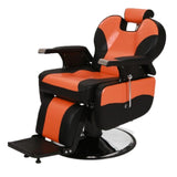 Winado Heavy Duty Reclining Barber Chair, 360° Swivel & Height Adjustable & Supports up to 440lbs, for Barber Shop & Beauty Salon, Black-Orange