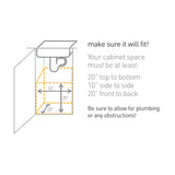 35 Liter / 9.3 Gallon Dual Compartment Under Counter Kitchen Cabinet Pull-Out Recycling Bin and Trash Can