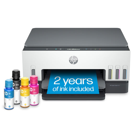Tank 6001 Wireless Cartridge-Free all in one printer, this ink -tank printer HP