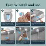 ZXMOBY Comfort Toilet Seat Riser, Ergonomic Slope Design for Easier Sit-to-Stand, No-Tool Portable Aid for Seniors, Post-Surgery, Bariatric, Fits Standard/Elongated Toilets, with Cleaning Tablets