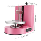 Headery Cake Decorating Machine, 4-12 in Adjustable Cake Cream Coating Spreading Smooth Machine, 60dB Low Noise Cake Frosting Machine w/Scraper for Birthday Cake, 60-320rpm Rotating Speed (Pink)