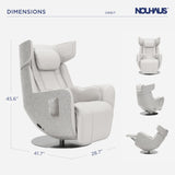 Nouhaus Orbit Heated Massage Chair,Full Body Massaging Zero-Gravity Leisure Recliner with Low-Noise 3D Massage and Dual Sound Systems Modern Massage Chairs (Elder White)