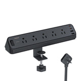 TESSAN Desk Clamp Power Strip 6 Ft with 2100J Surge Protector, Black