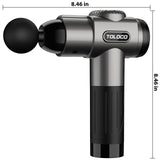 TOLOCO Massage Gun, Deep Tissue Back Massage for Athletes for Pain Relief, Percussion Massager with 10 Massages Heads & Silent Brushless Motor, Valentines Day Gifts for Him Her, Grey