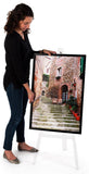 Displays2go Acrylic Display Easel for Floor, A Frame Design, Fixed Pegs - Clear (ACEASFLAFF)