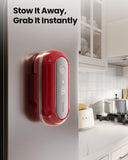 Canslab RETRO Electric Can Opener, Auto-Stop One-Touch Operation, USB Rechargeable with LED Battery Track, Side Cut Smooth Edge Can Opener for Seniors with Arthritis, Wall-Mountable Small Size, Red