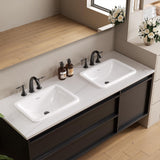 Bathroom Vessel Sink 20" x 15" Semi Recessed Sink White Drop in ceramic Sink with Overflow Modern Sinks Bowl Vanity Above Counter Basin