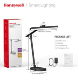 Honeywell Desk Lamp for Home Office, H4 Sunturalux™ Eye-Caring LED Desk Light, 700LM Dimmable Desk Lamp with Timer, Adjustable Desk Reading Light, Touch Auto Dimming Table Lamp for Study, Bedroom