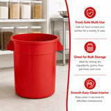 Getzi 6 Pack 20 Gallon Red Round Commercial Trash Can