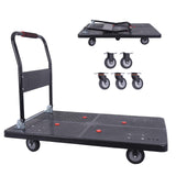 Foldable Platform Truck Dolly with Swivel Wheels, Heavy Duty Moving Platform Hand Truck, Moving Flatbed Cart Push Cart Platform Dolly Cart for Groceries