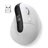 Wireless Ergonomic Vertical Mouse with OLED Screen Display for Right Hand (White) Eelexa